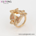 14921 Butterfly shape elegant ring design 18k gold color luxury jewelry zircon ring for girls